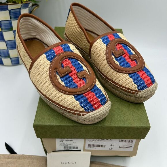 Men’s Gucci interlocking G Espadrilles size 8.5 made in Spain - Picture 1 of 10